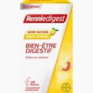 Renniedigest Bien-être digestif - 20 sachets sans sucres goût citron