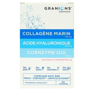 Collagène marin acide hyaluronique Coenzyme Q10 60 comprimés