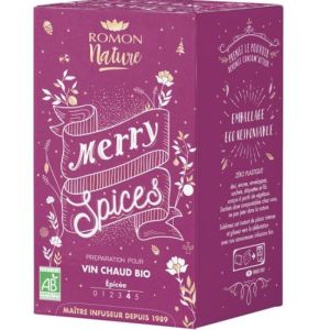 Merry Spices - Préparation pour Vin chaud Bio épicée - 18 sachets