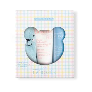 La Rosée Coffret Bébé Ma Routine Bain - Gel lavant + crème hydratante + gant de toilette