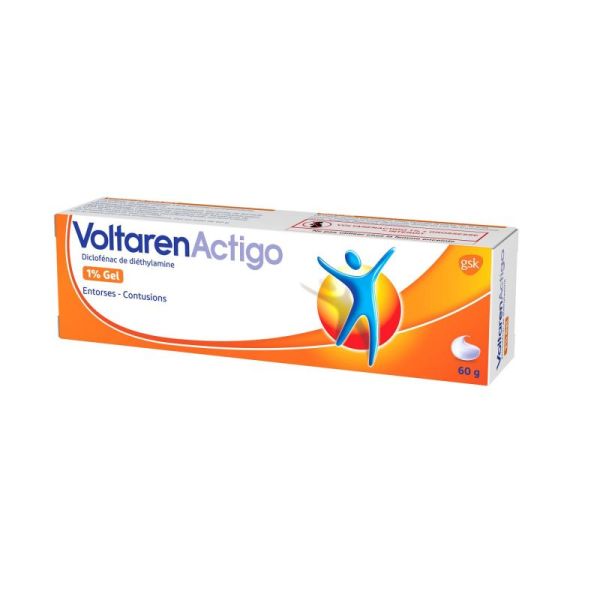Voltarenactigo 1% Gel Tube 60g Entorses - Contusions