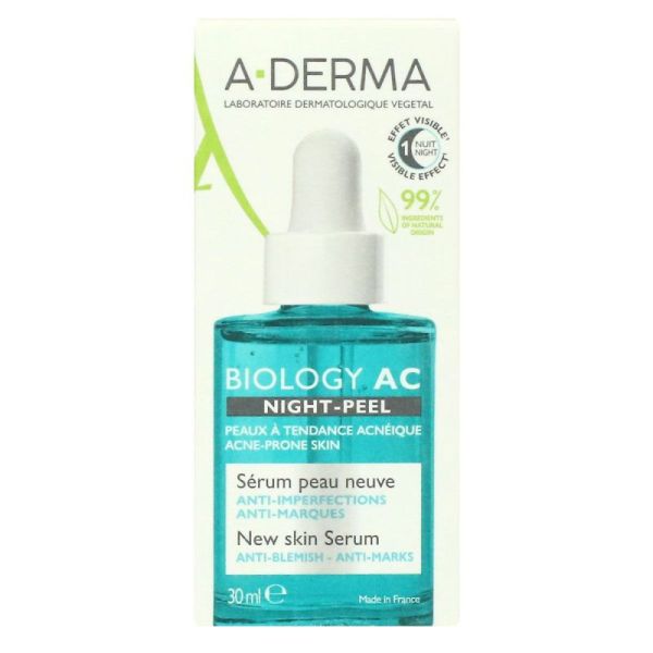 A-DERMA BIOLOGY AC Night-Peel Sérum peau neuve anti-imperfections 30mL