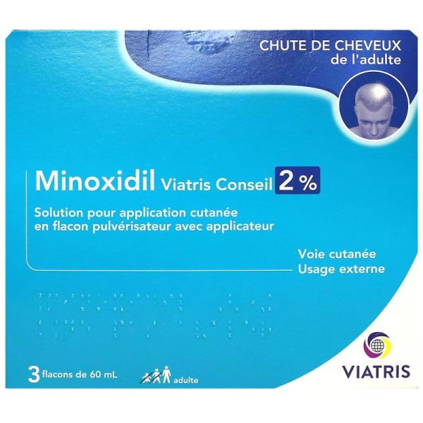 Minoxidil Mylan 2 3 Flacons 60Ml