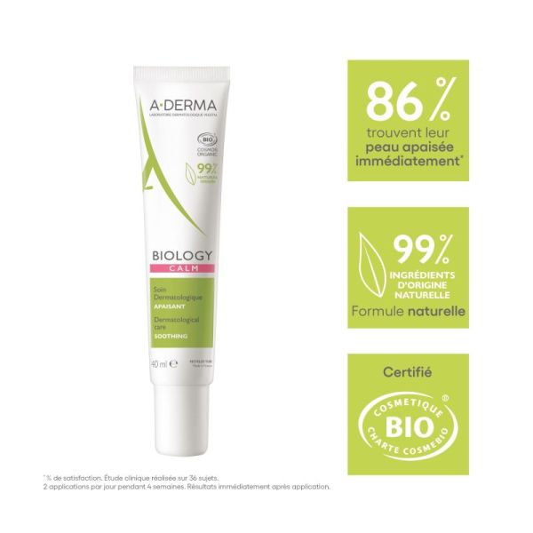 A-Derma BIOLOGY CALM peaux réactives soin dermatologique 40mL