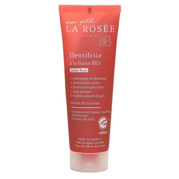 Mon Petit La Rosée Dentifrice Fraise Bio avec fluor 50 mL