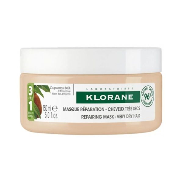 Klorane Masque réparation 3en1 au Beurre de Cupuaçu Bio 150 ml