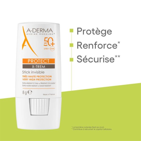 A-derma Protect Stick invisible Spf50+ 8g - protection solaire