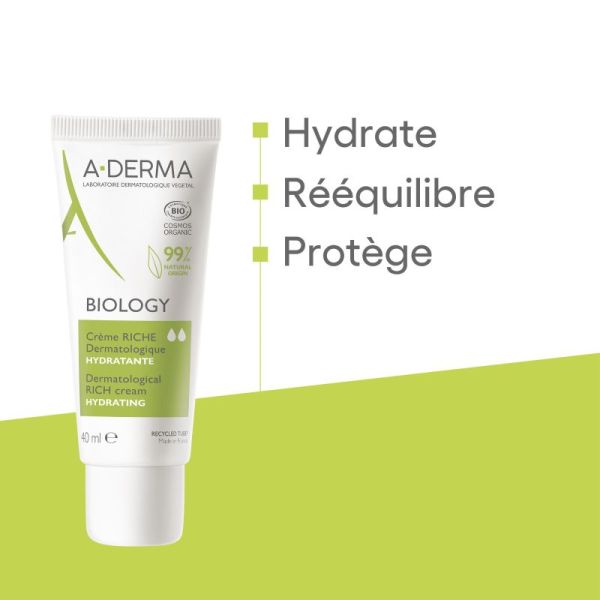 A-Derma BIOLOGY Crème Riche Hydratante 40mL