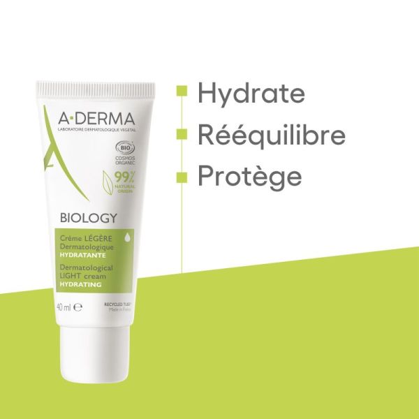 A-Derma BIOLOGY Crème Légère Dermatologique 40mL