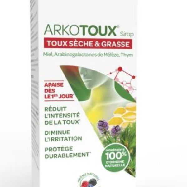 ArkoToux sirop toux sèche & grasse - dès 2 ans - flacon 140 mL