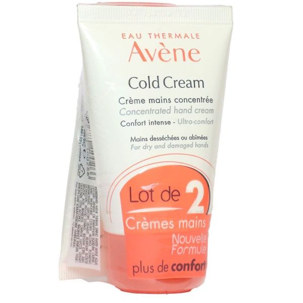 Avene crèmes mains Cold Cream 50 mL lot de 2