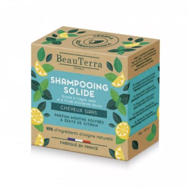 Beauterra Shampoing Solide Cheveux Gras 75g