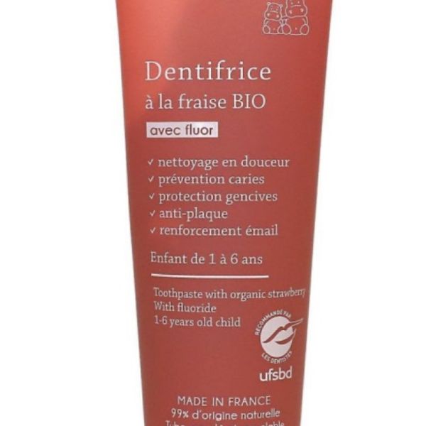 Mon Petit La Rosée Dentifrice Fraise Bio avec fluor 50 mL