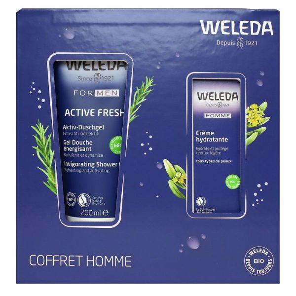 Coffret Homme Weleda gel douche 200 mL & Crème hydratante 30 mL