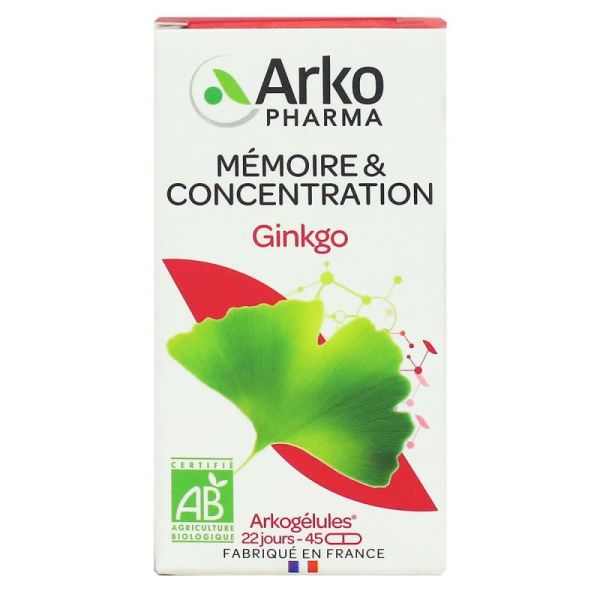 Arkopharma Ginkgo Bio Boite 45 gélules