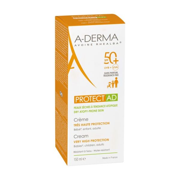 A-DERMA PROTECT-AD Crème SPF 50+ - Peaux fragiles au soleil - Visage et corps - 150ml